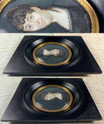 Antique French Empire Portrait Miniature with Tiara and Pearl Tiara or Mantilla Comb