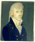 Antique French Revolution Youth or c.1795 Incroyables Portrait Miniature, Long Braid
