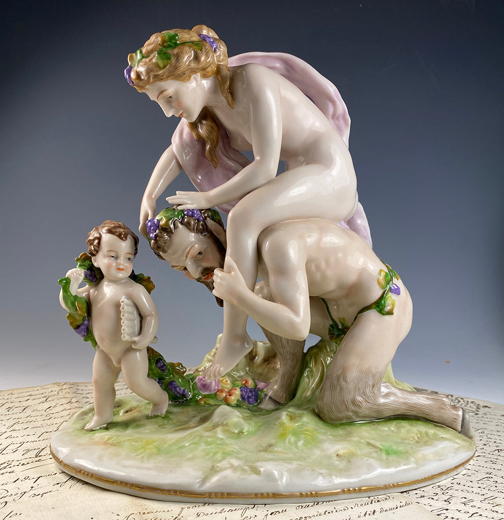 Superb Antique Figural Group, Porcelain by Scheibe-Alsbach, Thuringla East Germany