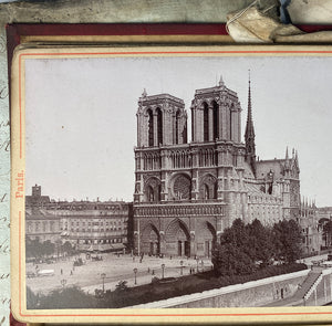 Superb Antique c.1870s Paris Souvenir Photo Book, 13 Landmark Image Cabinet Cards