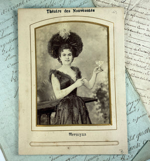 6 Antique French Cabinet Card Souvenir Photos of Actors, Stars, Vaudeville, Cabaret Performers