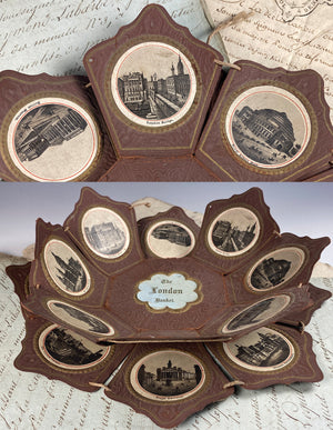 Charming 19th Century Intaglio Engraved Images of London, 15, of London, Forms a Basket or Card Tray