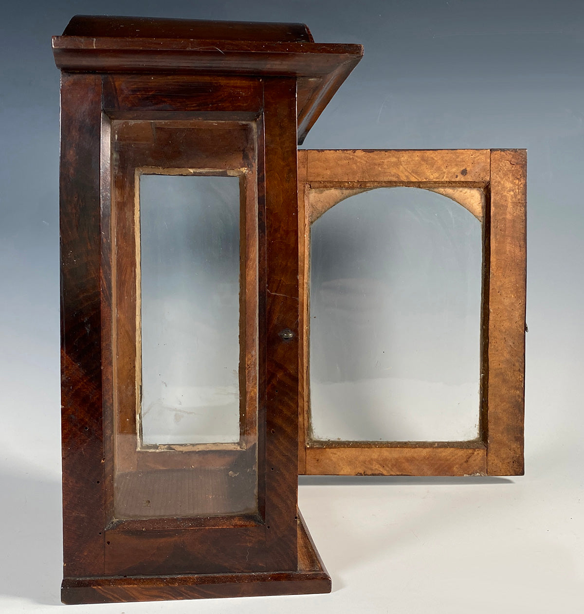 Antique French Maitrise Apprentice's Display Cabinet, Vitrine, Case, 2 Glass Sides and Glass Door, Napoleon III