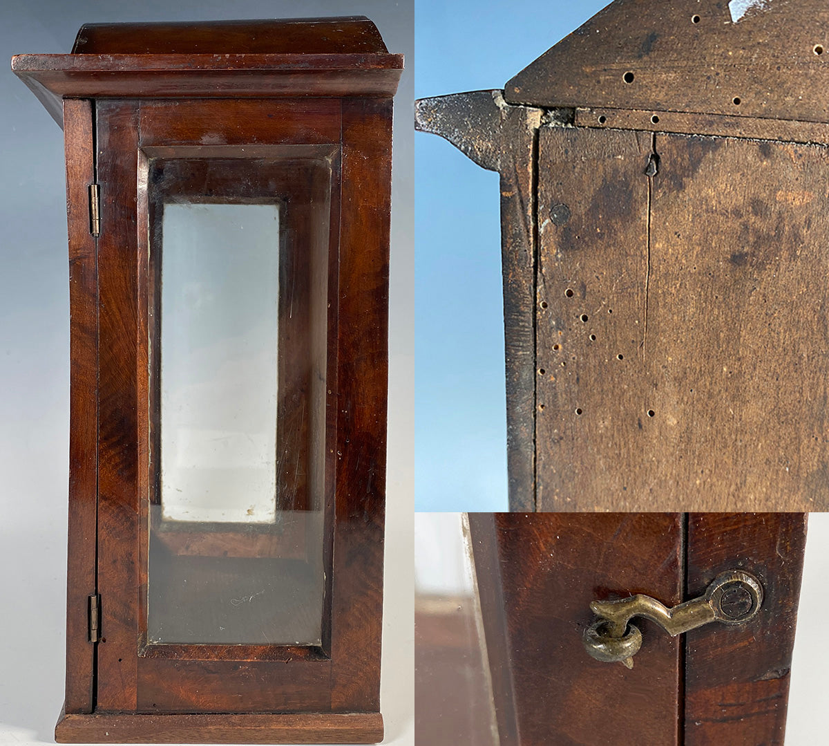 Antique French Maitrise Apprentice's Display Cabinet, Vitrine, Case, 2 Glass Sides and Glass Door, Napoleon III