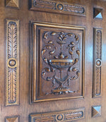 Gorgeous Pair of 21" x 18.5" Hand Carved Antique French Cabinet or Paneling Door Panels