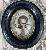 Fine Antique French Hair Art Memento, Dark Blond Lock of Young Nun Novitiate "Born to God" 1899
