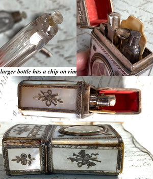 RARE Antique 18th Century French Necessaire, Palais Royal Mother of Pearl, Scent Caddy and Vanity Etui