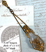 Antique French 19th Century Chatelaine Teardrop Scent Bottle, Dore Bronze and Baccarat Perfume