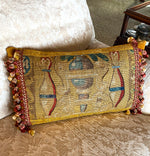 Opulent Antique Aubusson Tapestry Fragment Made as Fine Decorator or Throw Pillow, Passementerie