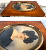 Antique French Portrait Miniature, ID'd and Signed by Artist, Victor Meuret, dated c.1825