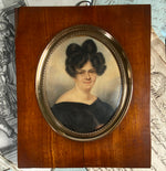 Antique French Portrait Miniature, ID'd and Signed by Artist, Victor Meuret, dated c.1825