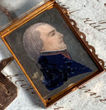Antique French Revolutionary Military Portrait Miniature in 18k Gold Bracelet Clasp, Necklace
