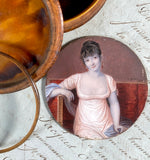 RARE Jean-Urbain Guérin 1808 Portrait Miniature, French Empire Museum Quality Painting, 4" Snuff Box Mount