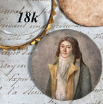 18th Century Portrait Miniature 18k & Tortoise Shell Snuff Box Young Man Incroyables Blue Top Coat Hello Vest