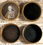 Exceptional Antique 18th Century French Portrait Miniature Snuff Box, Large Bands of 18k Gold