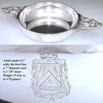 Antique French Sterling Silver Legumier, Ecuelle, Serving Dish, Armorial Crown & Mascaron