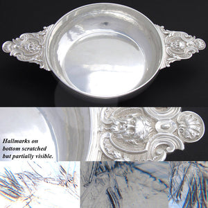 Antique French Sterling Silver Legumier, Ecuelle, Serving Dish, Armorial Crown & Mascaron