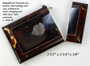 Antique Napoleon III (Victorian Era) French Tortoise Shell Calling Card Case, Tortoiseshell