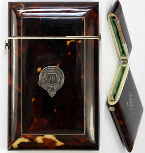 Antique Napoleon III (Victorian Era) French Tortoise Shell Calling Card Case, Tortoiseshell