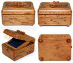 Antique Black Forest Carved Pocket Watch Display Box, Casket, Oak Leaves & Acorns