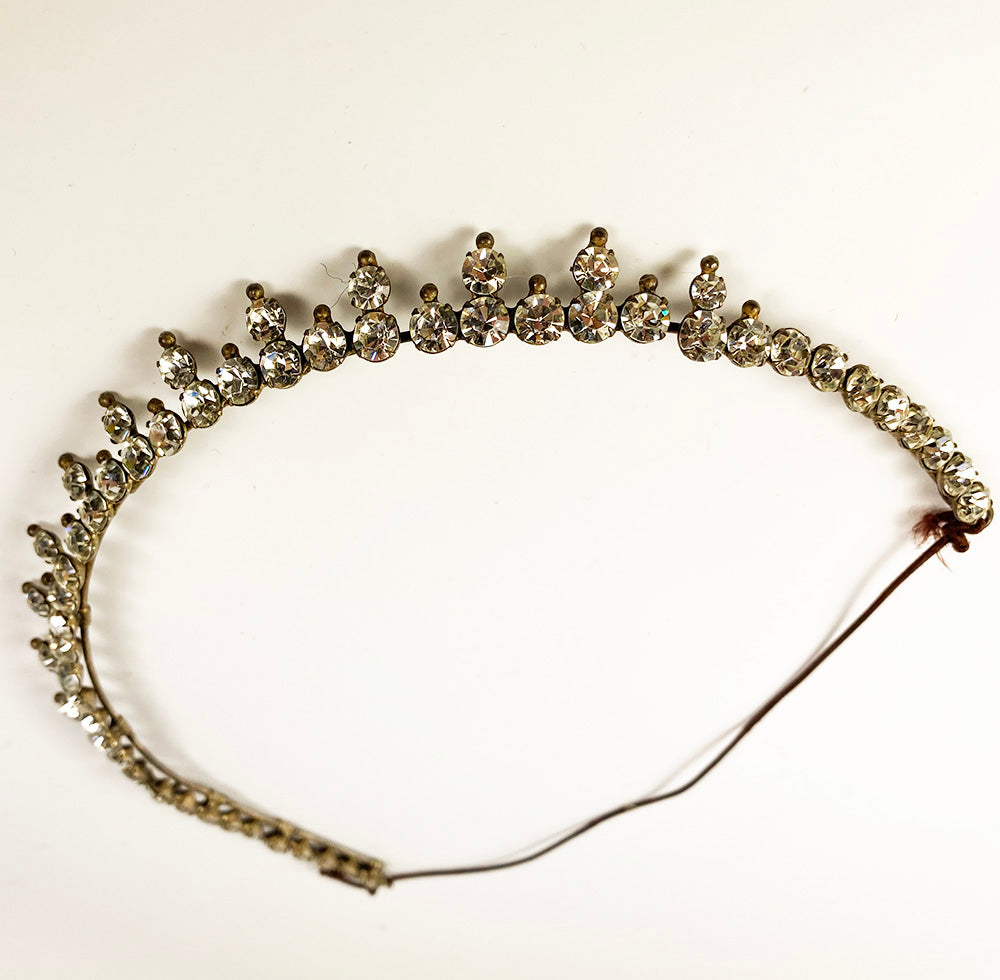 Antique Napoleon III Era French Paste Gem Tiara, Crown, Diadem - Large!