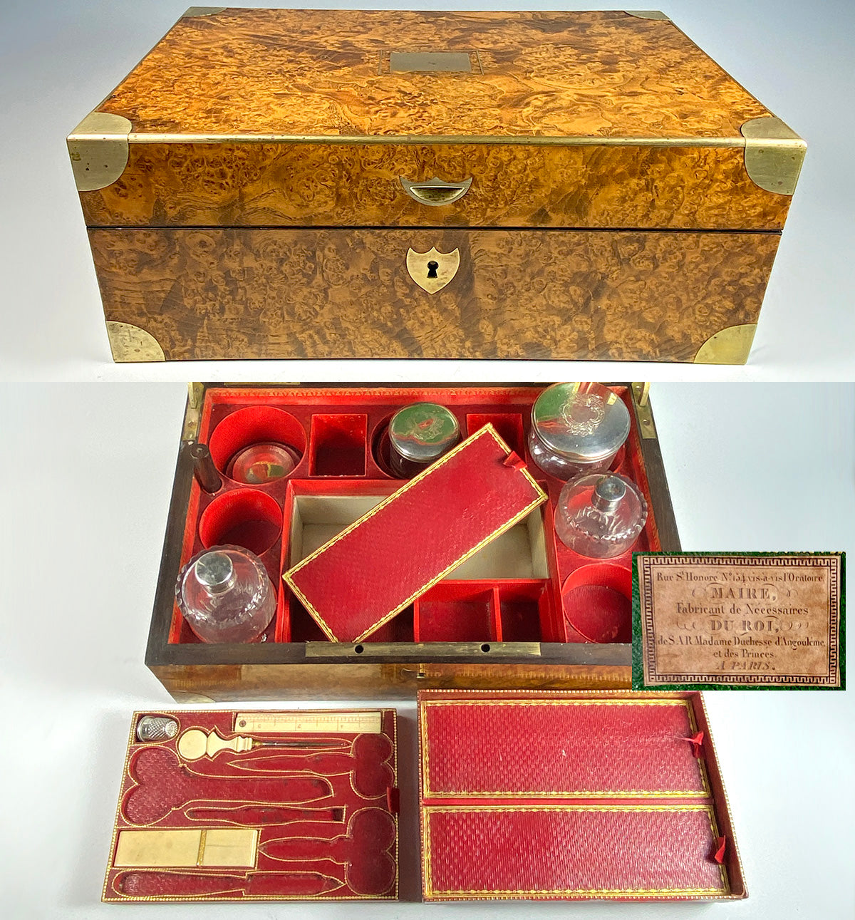 RARE find! Antique French Trousse de Voyage of Daughter of Louis XVI and Marie-Antoinette, Duchesse d'Angoulême - Vanity Case