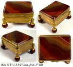 Mini 2" Antique German Banded Agate Jewelry, Specimen or Snuff Box, Idar-Oberstein