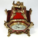 Superb Antique French Boulle Mantel Clock, 15.75" Tall, Ornate Bronze Accenting