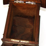 Antique Victorian Era Oak Cigar Presenter or Tobacco Box, a Dog House w/ Bronze Patinated Dog