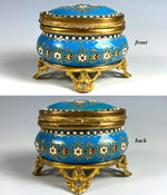 Antique French Kiln-fired Enamel Jewelry Box, Napoleon III, Bresse, France