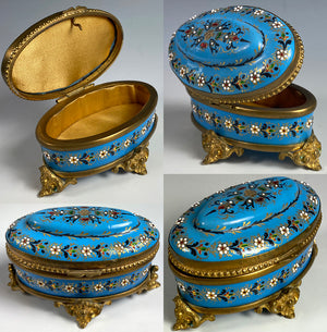 Antique French Kiln-fired Enamel Jewelry or Trinket Box, Bressan from Bresse, France