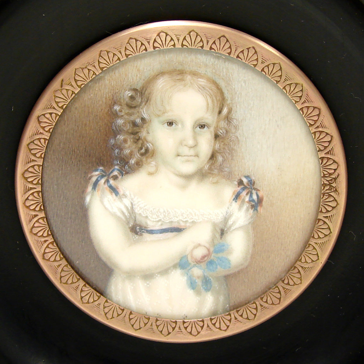 RARE Antique French Empire Era Portrait Miniature of a Dwarf, Not a Child, c.1800
