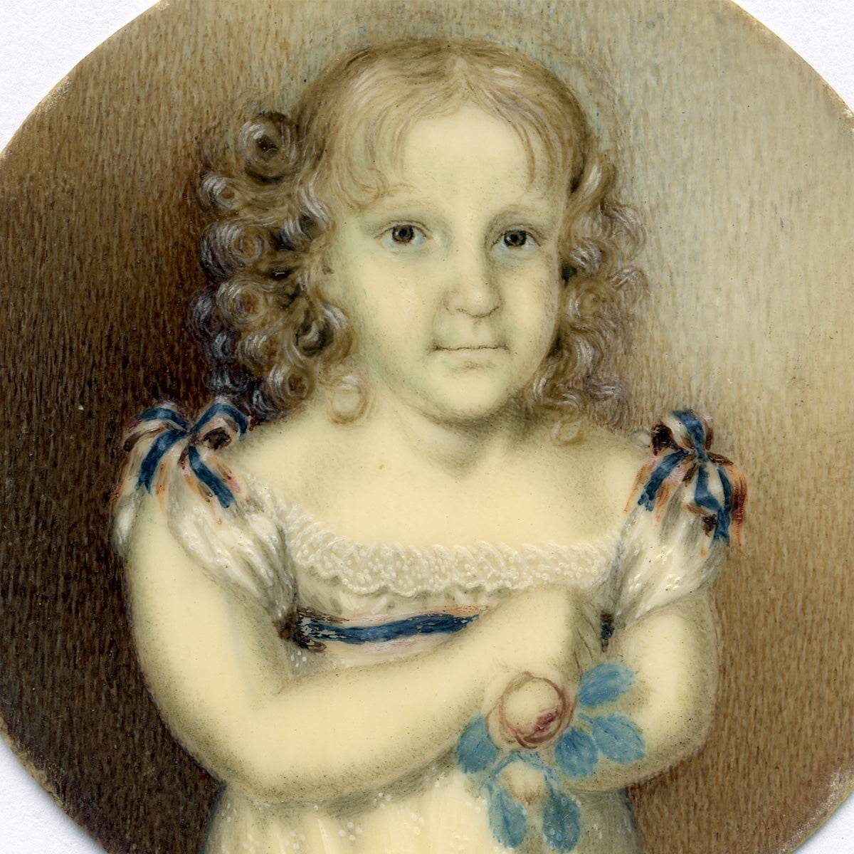 RARE Antique French Empire Era Portrait Miniature of a Dwarf, Not a Child, c.1800