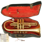 Antique French P. Gautie of Toulouse - Paris Cornet, Horn in Original Box, 1887 World Expo 1st Prize