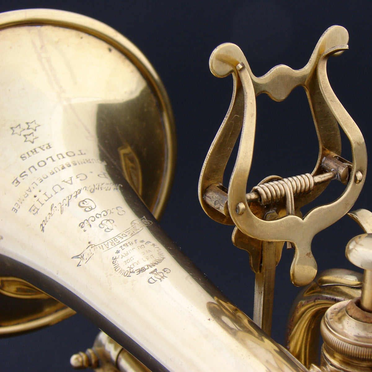 Antique French P. Gautie of Toulouse - Paris Cornet, Horn in Original Box, 1887 World Expo 1st Prize