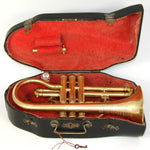 Antique French P. Gautie of Toulouse - Paris Cornet, Horn in Original Box, 1887 World Expo 1st Prize