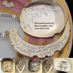 Antique French Sterling Silver & Vermeil 2pc Ice Cream or Dessert Serving Set, Mascaron Figural