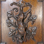 Antique Victorian 25" Carved Architectural Furniture Door, Panel: Hunt Theme Hare Figure