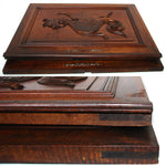 PAIR Antique Victorian 28x22" Carved Wood Architectural Furniture Door Panels, Winged Griffin Figures