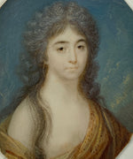 Antique c.1700s French, or Russian Portrait Miniature of a Beautiful Bare Breasted Woman, "Naughty"