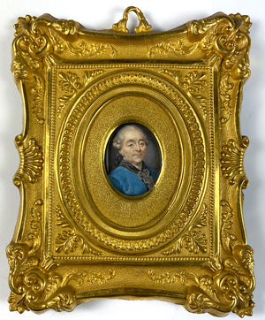 Tiniest Antique Portrait Miniature, c.1700s Gentleman, Likely Russian or Eastern European, Prussian