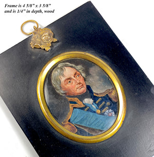 Antique English Portrait Miniature, Oil on Copper, Admiral Horatio Lord Nelson (1758 - 1805)