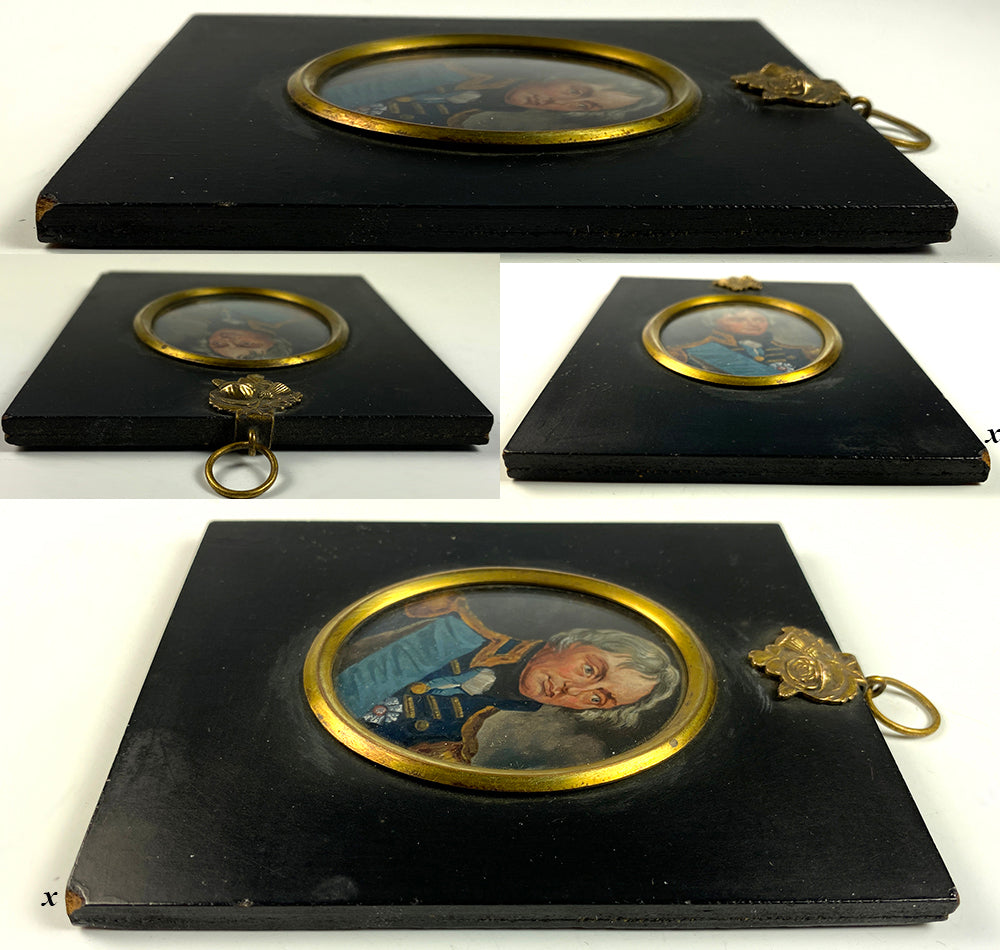 Antique English Portrait Miniature, Oil on Copper, Admiral Horatio Lord Nelson (1758 - 1805)