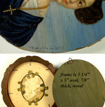 Antique HP Portrait Miniature, Beautiful Woman, Signed by Artist, Dated 1839, Ukraine Estate