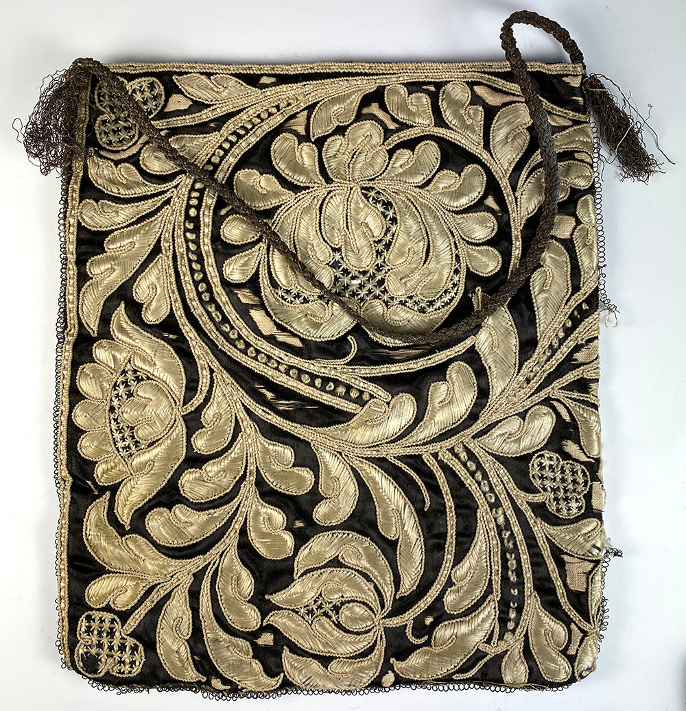 Gold Embroidered Silk Handbag & Black Damask Brocade Embroidery - Luxury  Wedding Invitations, Handmade Invitations & Wedding Favors