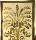 Antique Early c1800s French Gold Metallic Embroidery on Silk, Document Pouch or Purse, Louis Philippe
