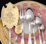 Exquisite Antique French PUIFORCAT Sterling Silver 109pc Gothic Style Flatware Set, a 6pc Setting for 18!