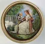 Antique French Snuff Box, Ivory, French Romanticism Era Couple, c.1750-1800