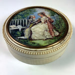 Antique French Snuff Box, Ivory, French Romanticism Era Couple, c.1750-1800