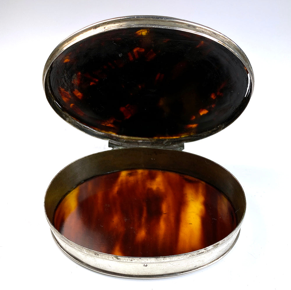 Tortoise Shell Snuff Box Antique c.1700s Opulent 18k, Silver, Tortoise Shell Snuff Box, Mascaro ...